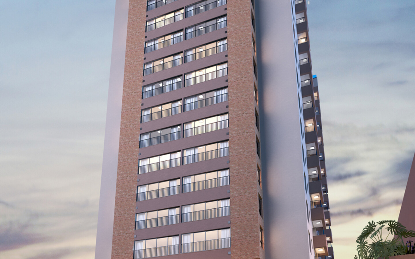 Dellagio Alphaville – Detalhe da fachada – Atendimento Especializado (11) 4237-8776 | 98026-0864 Detalhe da fachada do Dellagio Alphaville, perspectiva oficial da Atria.