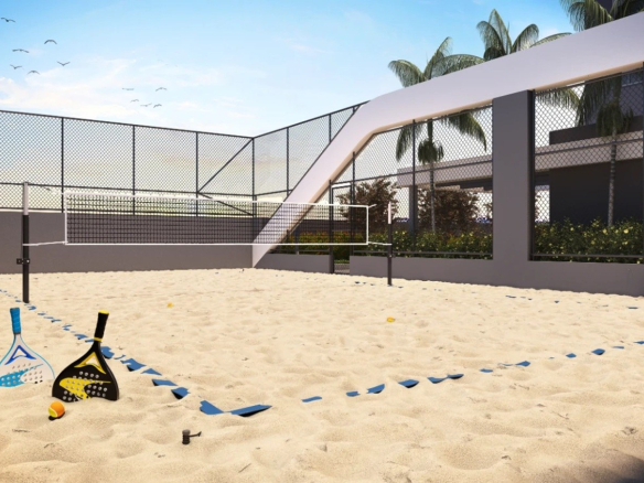 Quadra de beach tennis do Dom Parque Barueri