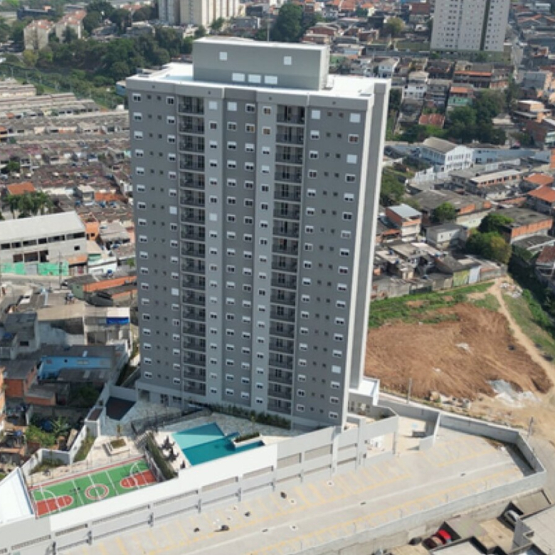 Foto real da torre pronta do Firenze Residencial em Osasco
