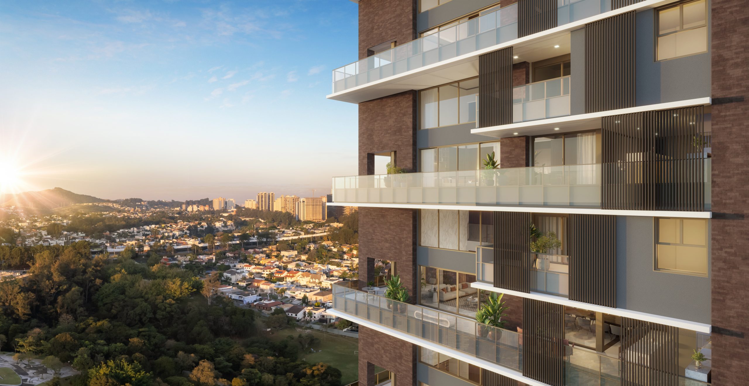 Florà Alphaville – vista aérea das varandas e entorno, perspectiva 1 – Atendimento Especializado (11) 4237-8776 | 98026-0864 Florà Alphaville — vista aérea das varandas e entorno, perspectiva 1