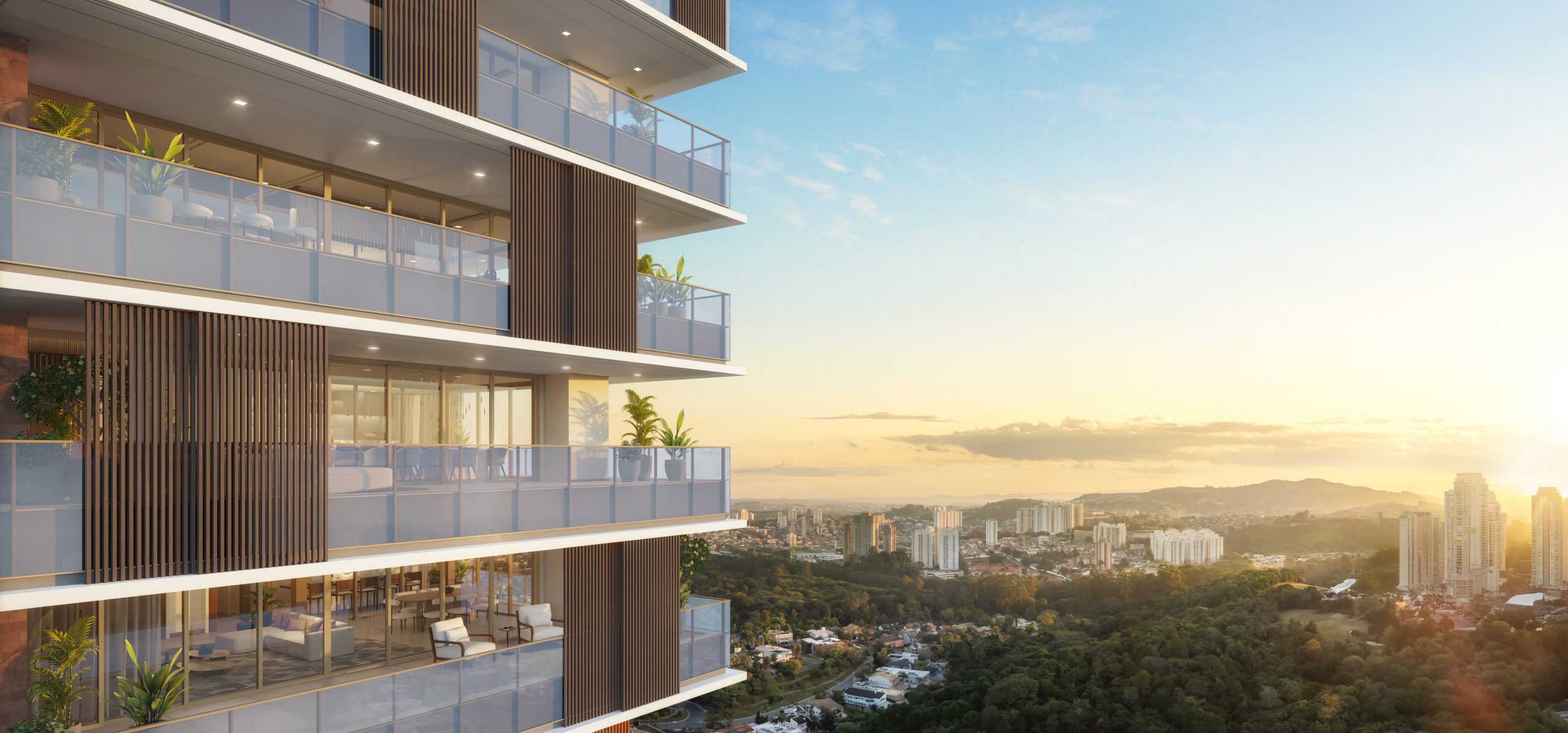 Florà Alphaville – vista aérea das varandas e entorno, perspectiva 2 – Atendimento Especializado (11) 4237-8776 | 98026-0864 Florà Alphaville 815 m2 — perspectiva geral das varandas e entorno, vista aérea 2