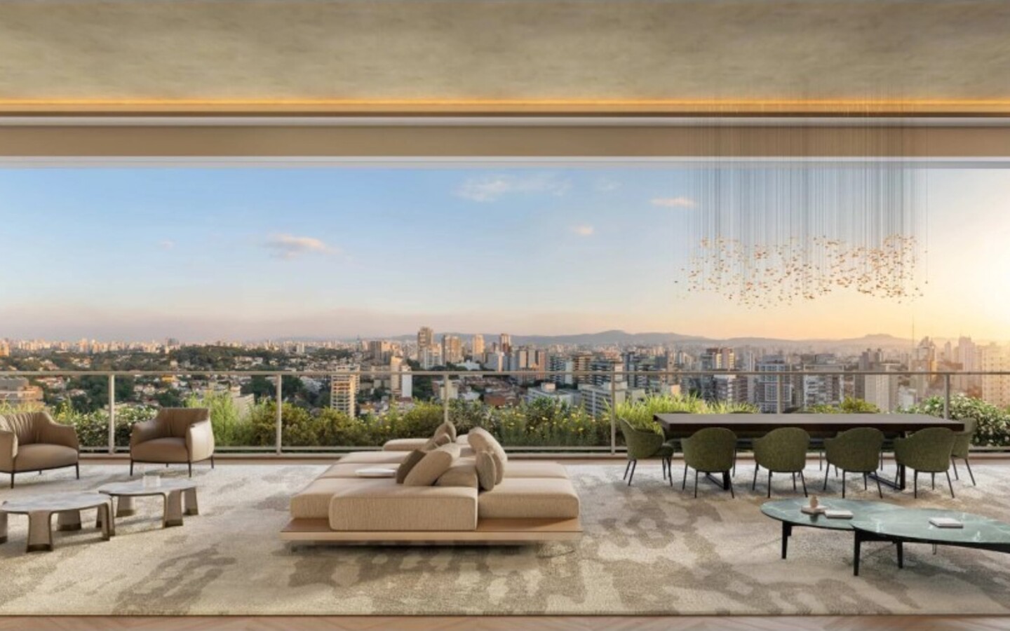 La Galerie Moema – capa full 47084 Living do apartamento de 283 m² do La Galerie Moema