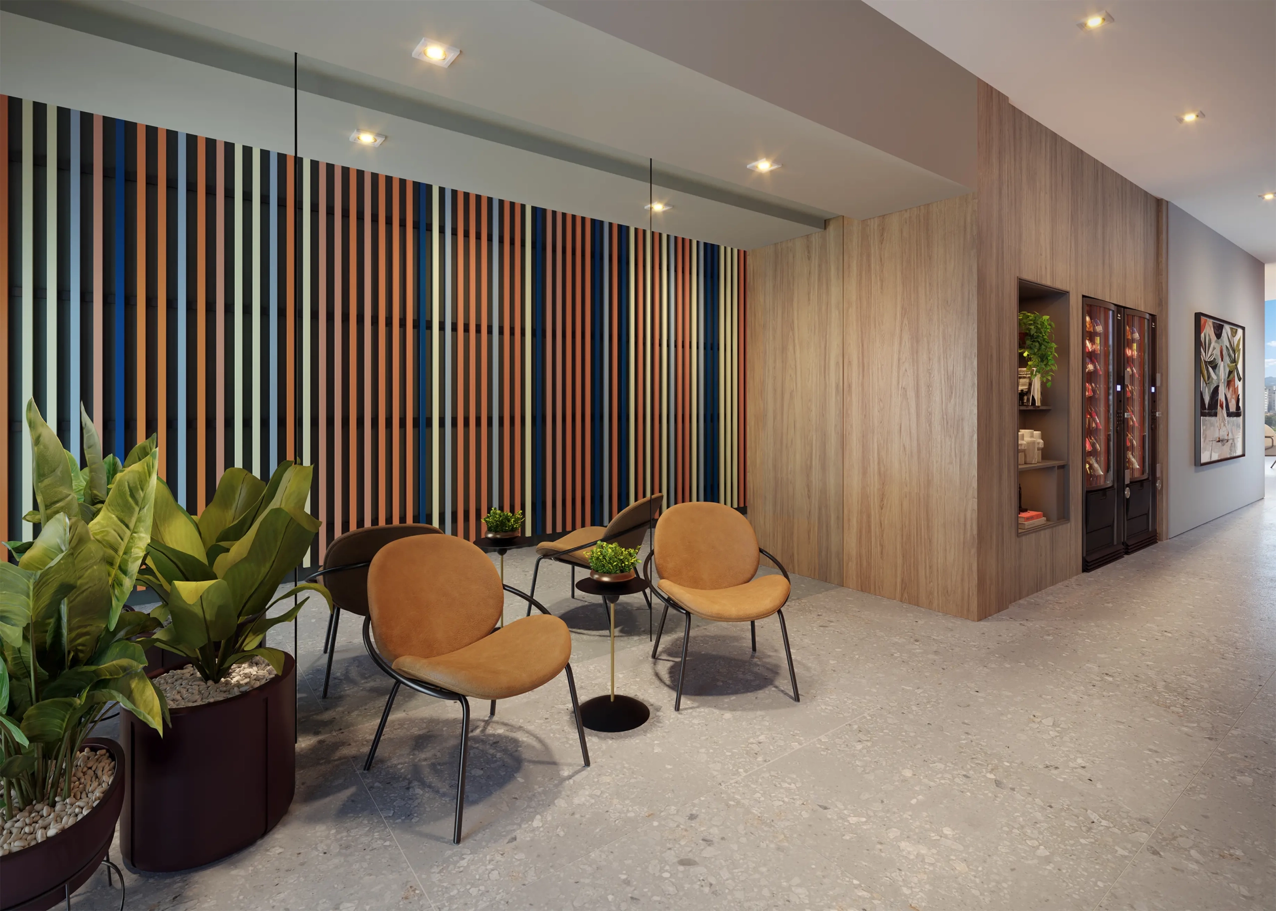 Madart Vila Madalena 31 m2 — lobby Heitor Penteado, perspectiva oficial do condomínio