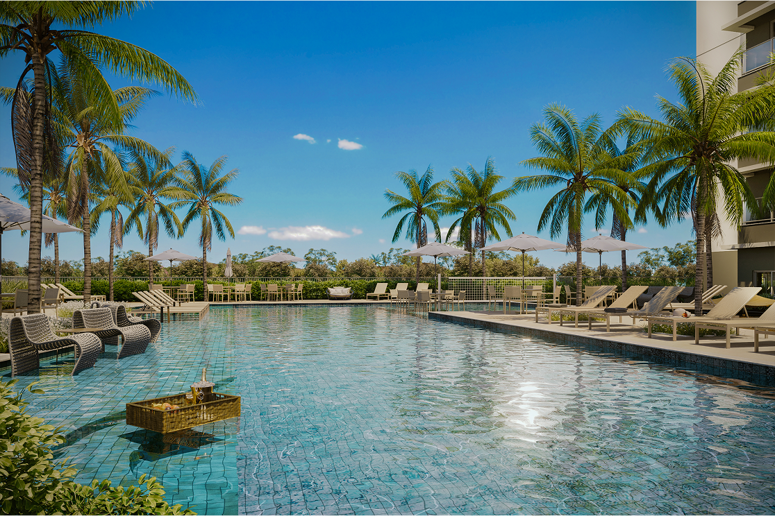 NID Alphaville — Piscina geral – Perspectiva Ilustrada – NID Alphaville — (11) 4237-8776 | 98026-0864 NID Alphaville — Piscina geral - Perspectiva Ilustrada - NID Alphaville