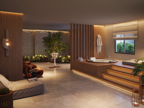 NID Alphaville garden 93 m2 — wellness — perspectiva oficial da área comum