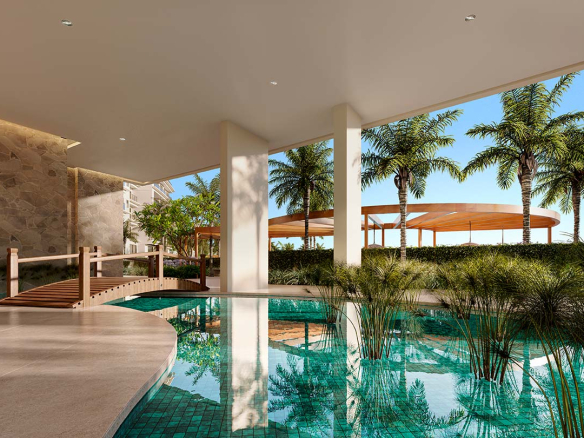 Oásis Home Resort 100 m2 — hall integrado às áreas comuns