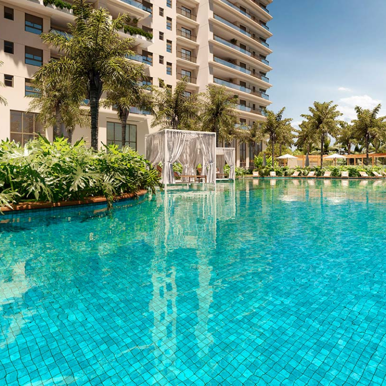Oásis Home Resort 90 m2 — piscina adulto do condomínio