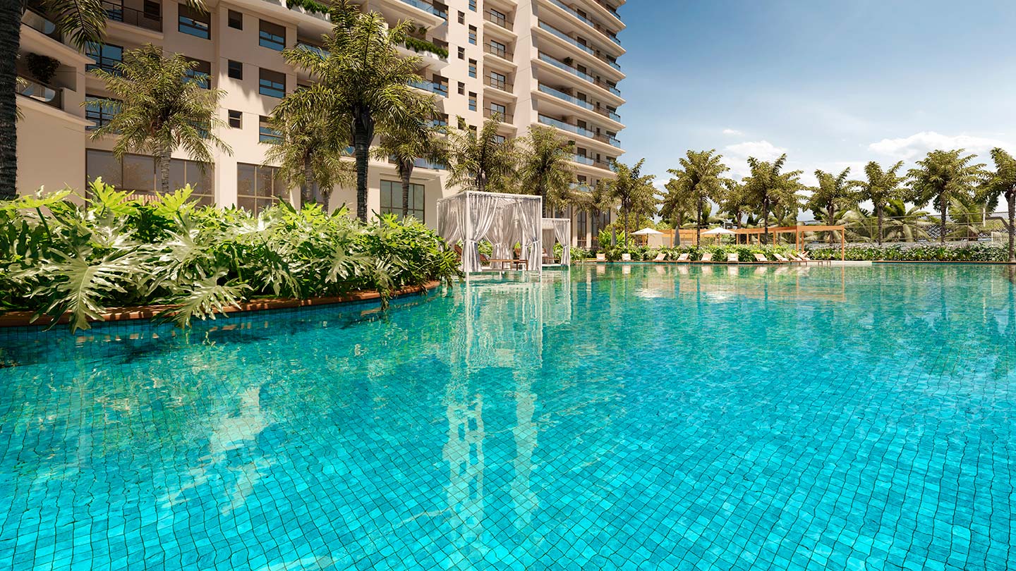 Oásis Home Resort – Piscina adulto – Atendimento Especializado (11) 4237-8776 | 98026-0864 Oásis Home Resort 90 m2 — piscina adulto do condomínio