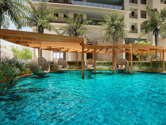 Oásis Home Resort — Piscina com descanso