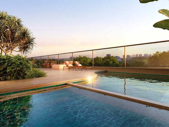Oásis Home Resort — Piscina privativa do espaço gourmet comum