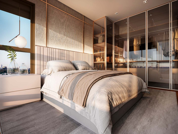 Oásis Home Resort — Suíte master ilustrada do apartamento 90 m²