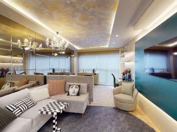Living do decorado de 36 m² do On The Sky Cyrela by YOO