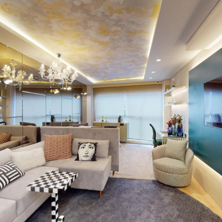 Living do decorado de 36 m² do On The Sky Cyrela by YOO