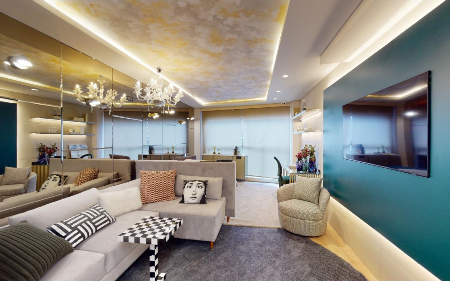 Living do decorado de 36 m² do On The Sky Cyrela by YOO