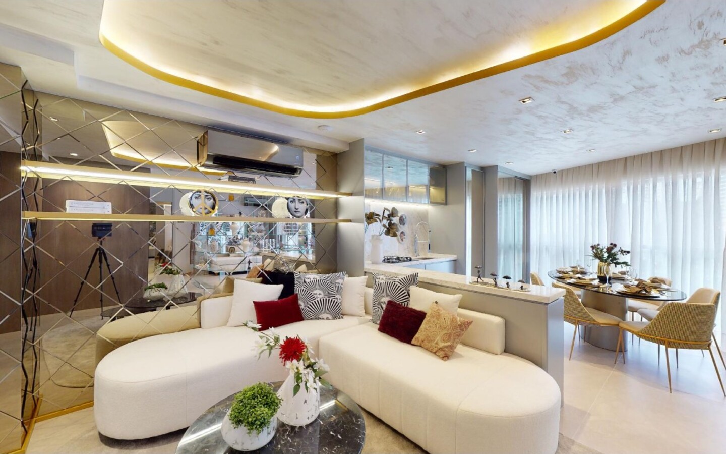 On The Sky Cyrela by YOO – capa full 48487 Living do decorado de 77 m² do On The Sky Cyrela by YOO