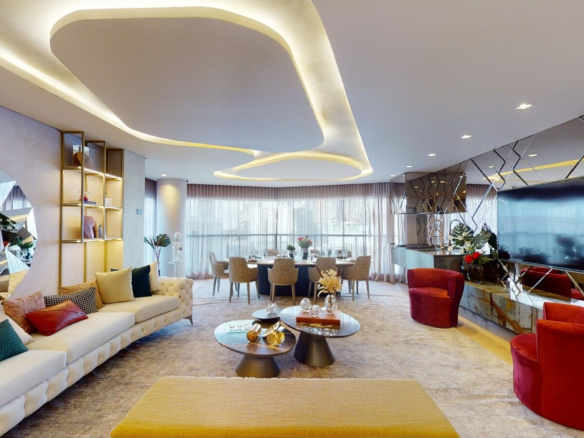 Living do decorado de 161 m² do On The Sky Cyrela by YOO