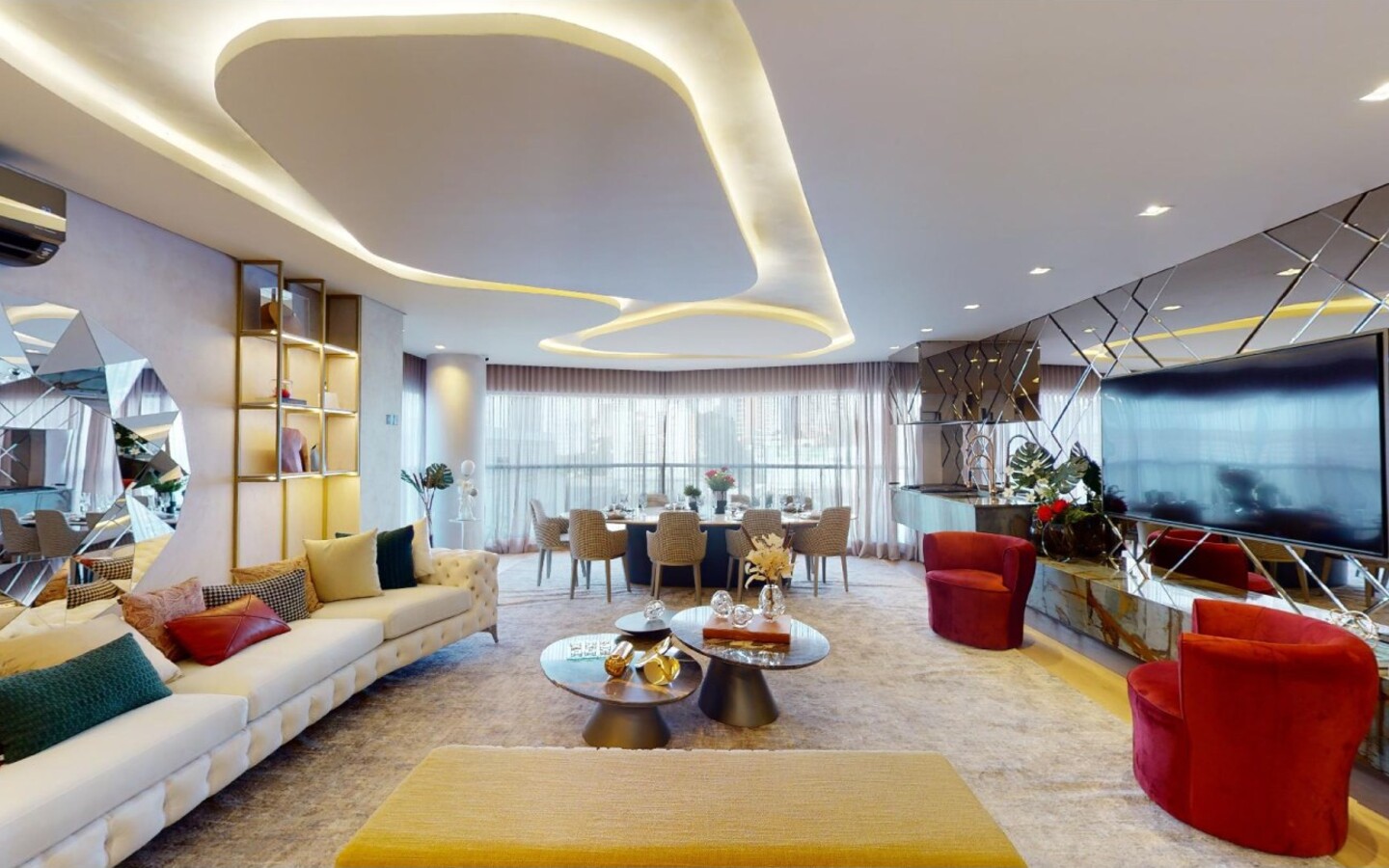 Living do decorado de 161 m² do On The Sky Cyrela by YOO