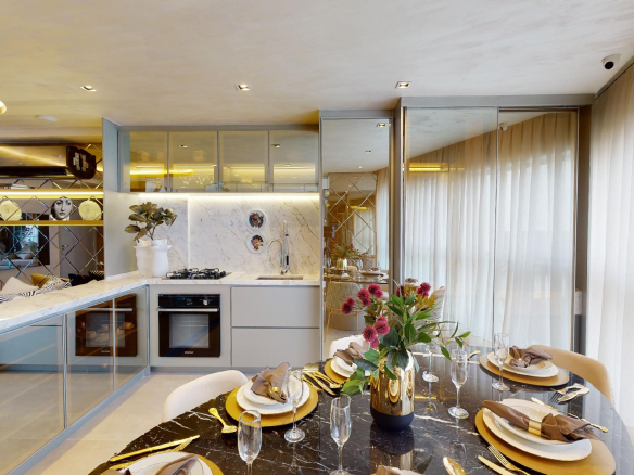 On The Sky Cyrela by YOO — Foto da Cozinha do Decorado de 77 m²