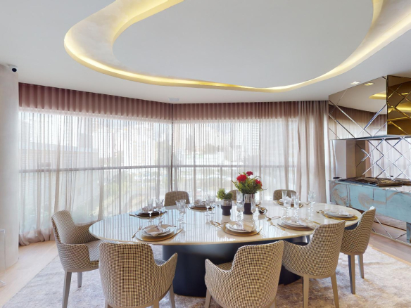 On The Sky Cyrela by YOO — Foto da Sala de Jantar do Decorado de 161 m²