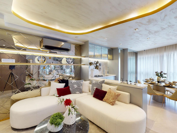 On The Sky Cyrela by YOO — Foto da Sala do Decorado de 77 m²