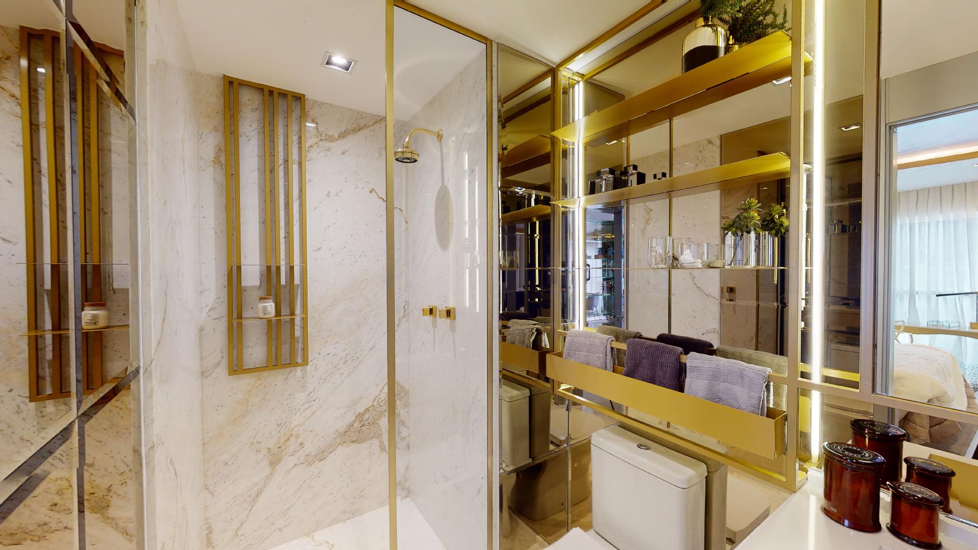 On The Sky Cyrela by YOO — Foto do Banheiro do Decorado de 77 m²