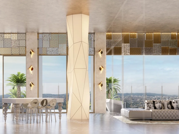 On The Sky Cyrela by YOO — Perspectiva Ilustrada do Lounge Bar