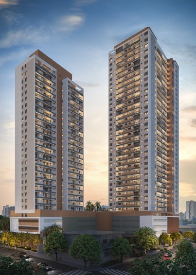 Perspectiva da fachada do Orbya Vila Carrão Residences