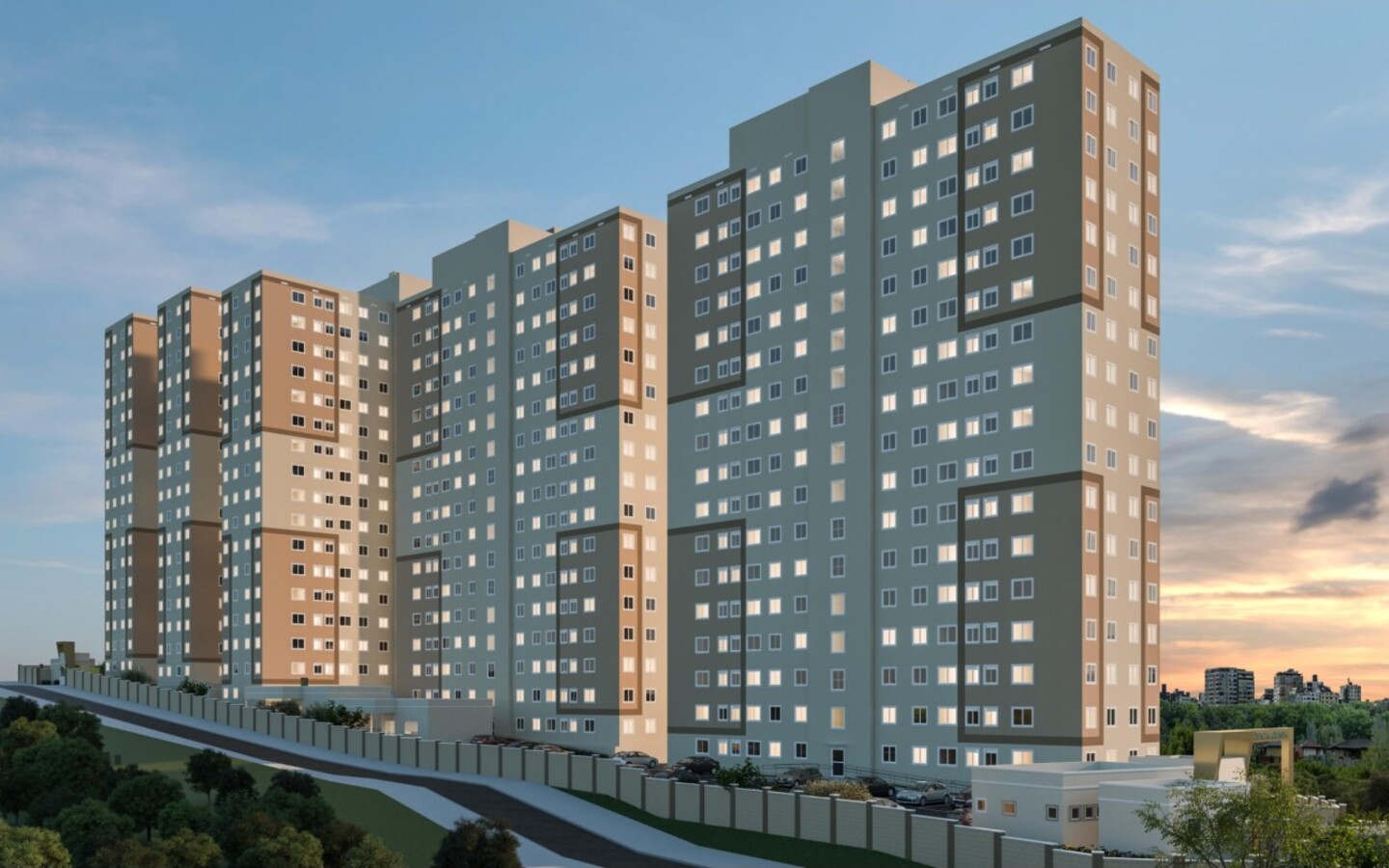 Fachada das torres do Residencial Olímpia em Osasco