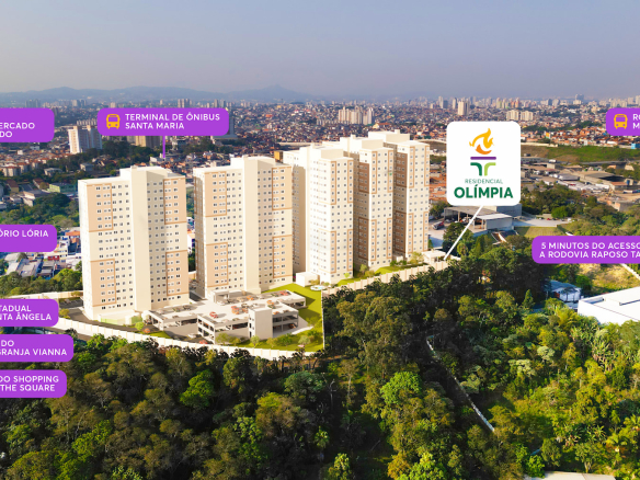 Residencial Olímpia: foto aérea e referências do entorno