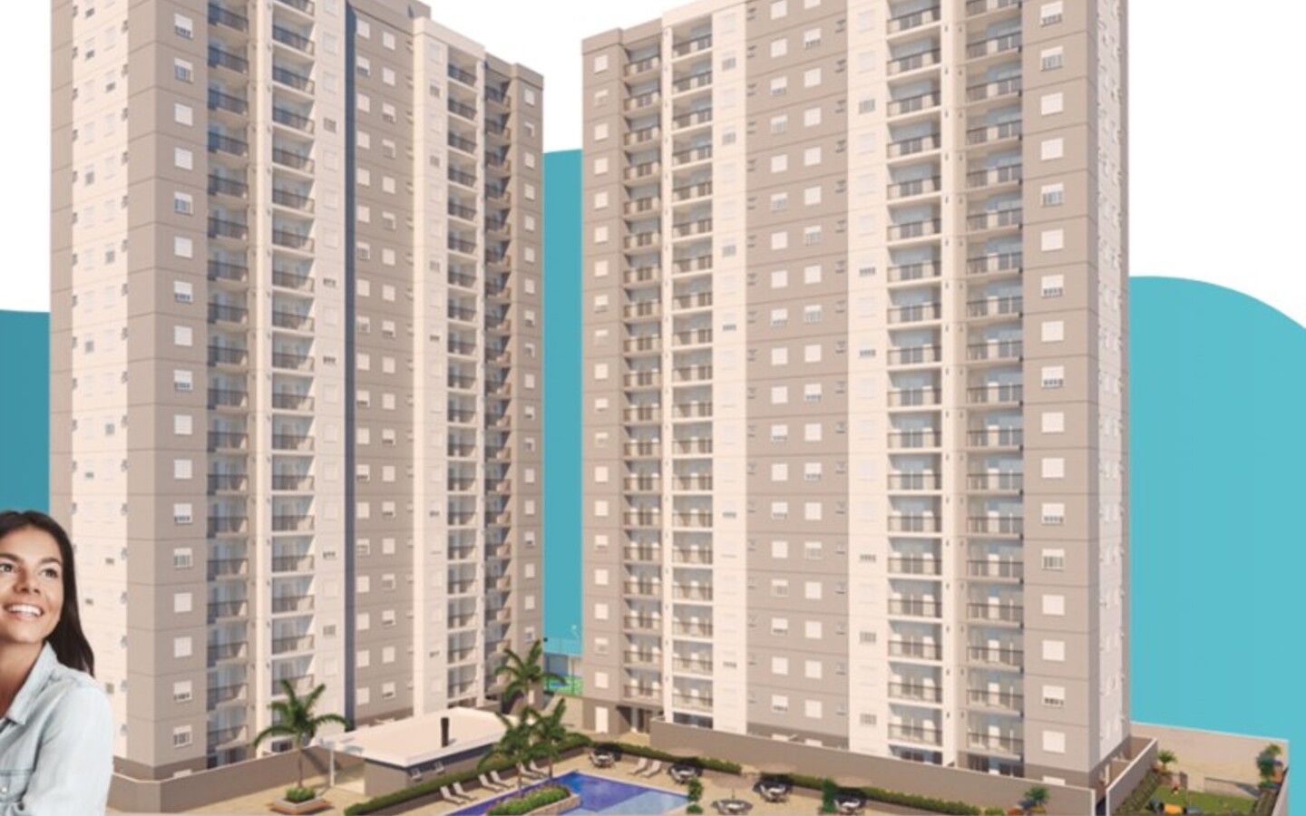 Fachada das torres do Siena Residencial em Osasco