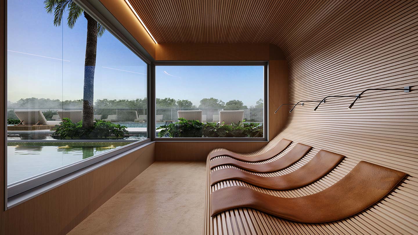 Signature Alphaville — Sauna — (11) 4237-8776 | 98026-0864 Perspectiva ilustrativa do Signature Alphaville: Sauna