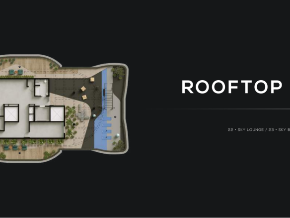 Square Design Residence – Implantação geral do rooftop — página integral do book RSF