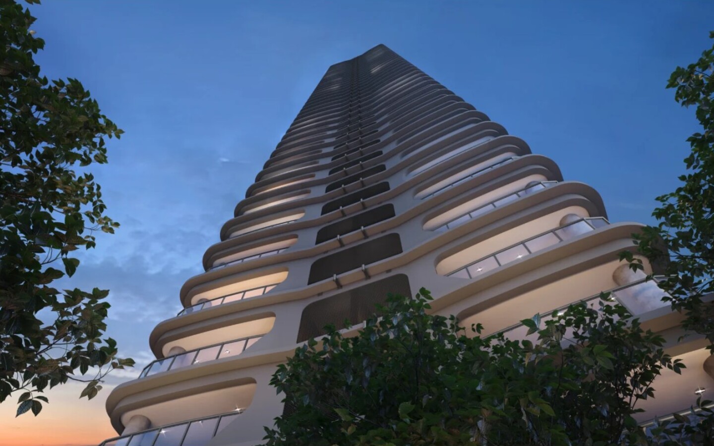 Square Design Residence em Alphaville — perspectiva da torre vista de baixo