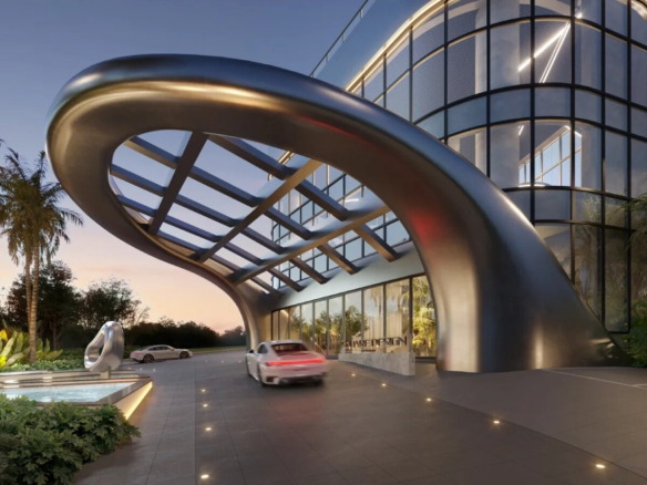 Square Design Residence em Alphaville — porte-cochère e acesso principal