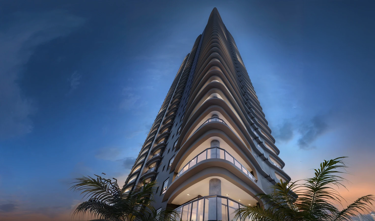 Square Design Residence – Perspectiva completa da fachada