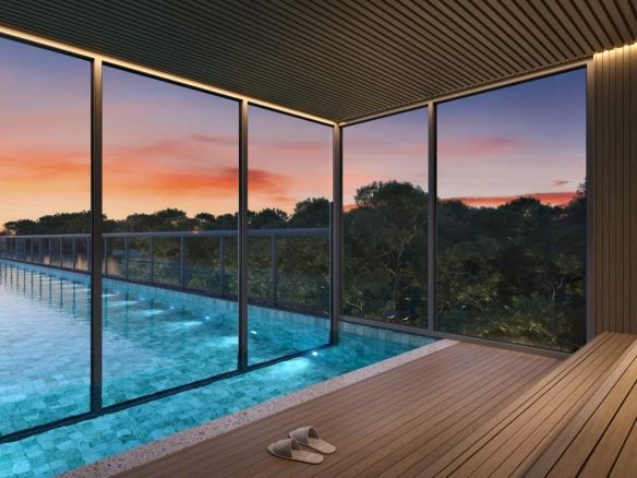 Square Design Residence – Sauna panorâmica com mergulho