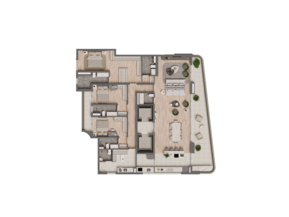 Sunset Itapecuru — planta individual: Planta 228 m² – opção 1 da unidade 2