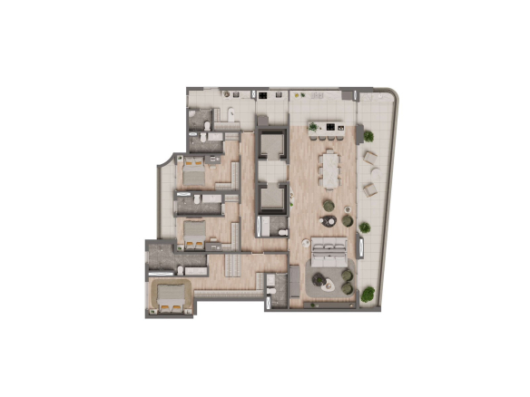 Sunset Itapecuru — planta individual: Planta 228 m² – opção 1 da unidade 3
