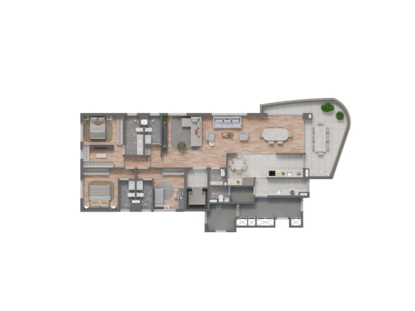 Sunset Itapecuru — planta individual: Planta 186 m² – opção da unidade 4