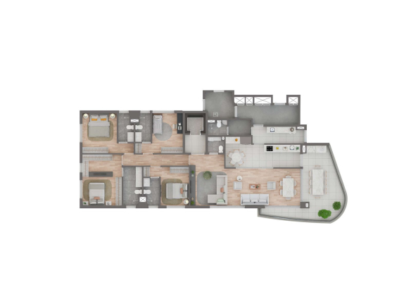Sunset Itapecuru — planta individual: Planta 186 m² – Tipo 1, unidade 1