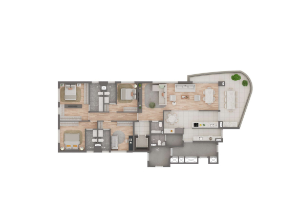 Sunset Itapecuru — planta individual: Planta 186 m² – Tipo 1, unidade 4