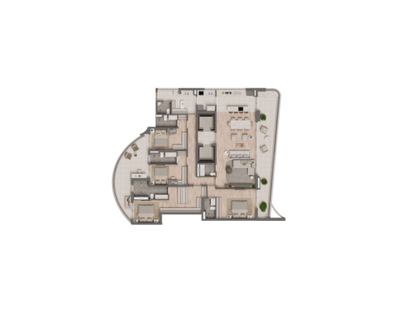 Planta Tipo 2 unidade 8 do Sunset Itapecuru em Alphaville