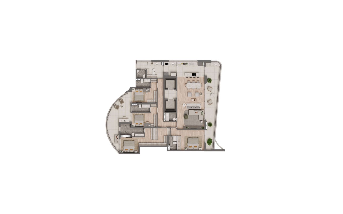 Planta Tipo 2 unidade 8 do Sunset Itapecuru em Alphaville