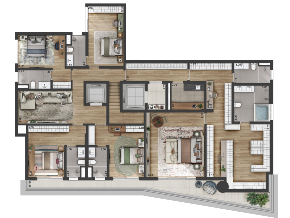 Terrah Alphaville — Duplex 540 m² — inferior — 5 suítes na unidade