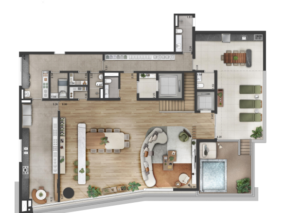 Terrah Alphaville — Duplex 640 m² — superior — 5 suítes na unidade