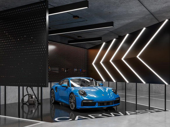 Vista Alphagran — Car Wash, perspectiva ilustrativa oficial
