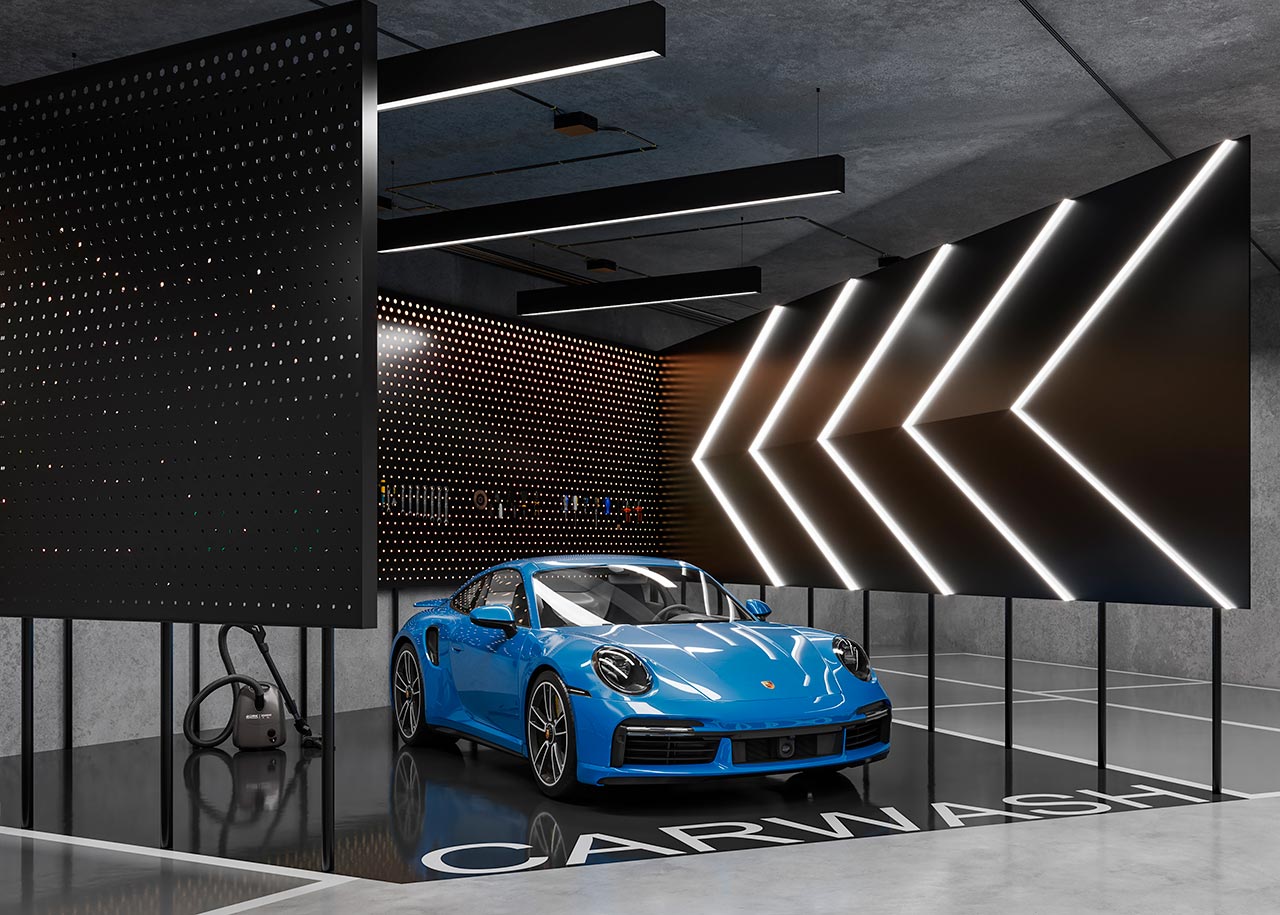 Vista Alphagran — Car Wash, perspectiva ilustrativa oficial