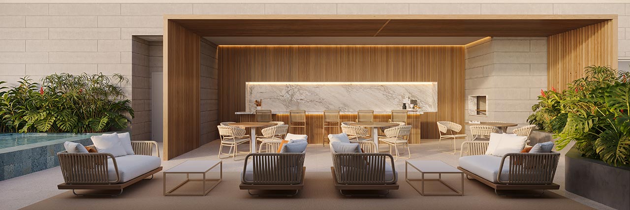 Vista Alphagran — Espaço Gourmet com Piscina Privativa, perspectiva ilustrativa oficial