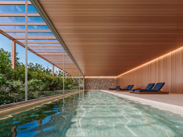 Vista Alphagran — Piscina Coberta Aquecida, perspectiva ilustrativa oficial