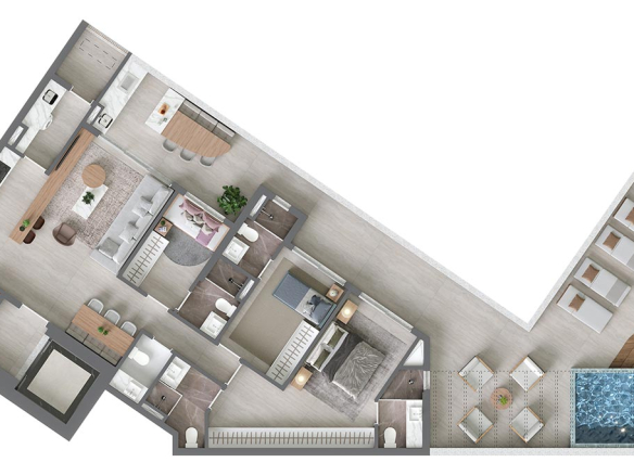 Vista Alphagran — Planta 220 m2 garden, desenho individual oficial